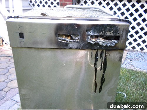 Dishwasher fire damage