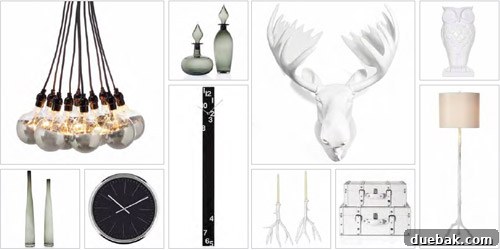 Z Gallerie items in sophisticated black and white tones