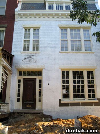 Renovation in progress: Scaffolding erected for exterior work on a historic Richmond home.