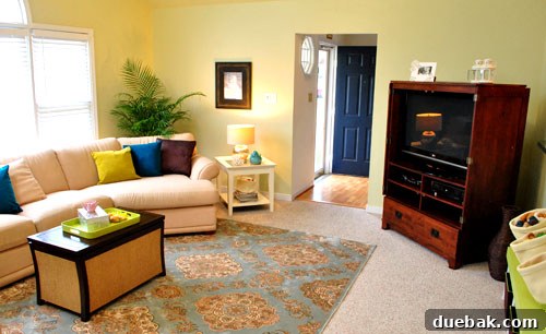 Farah's Living Room Makeover: The Finished Look 15 Final wide shot of the family room after the makeover