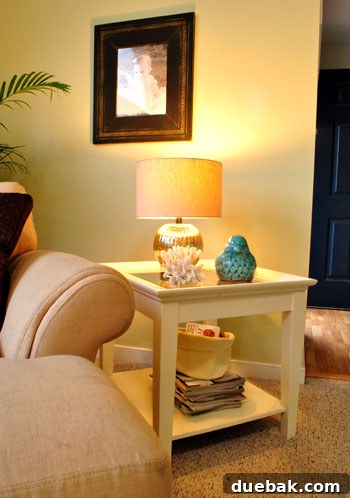 Farah's Living Room Makeover: The Finished Look 16 Basket under side table used for Laila's board books