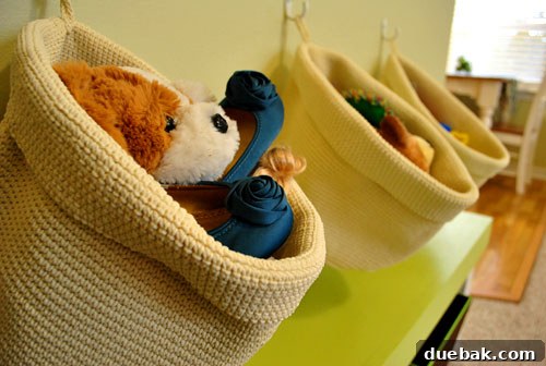 Farah's Living Room Makeover: The Finished Look 20 Close-up detail of a basket with cute blue shoes inside