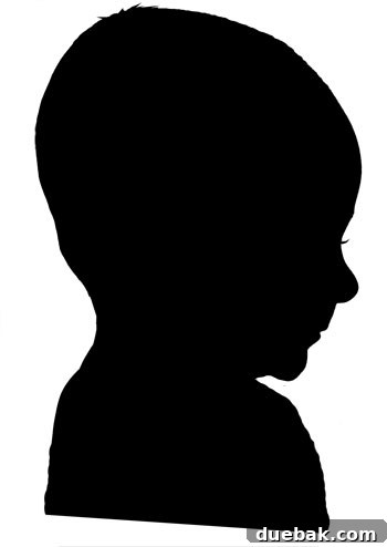 Final digital silhouette of baby Clara with refined details and extended shoulders