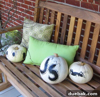 Create Whimsical Puffy Paint Pumpkins 2 Painted pumpkins from last year