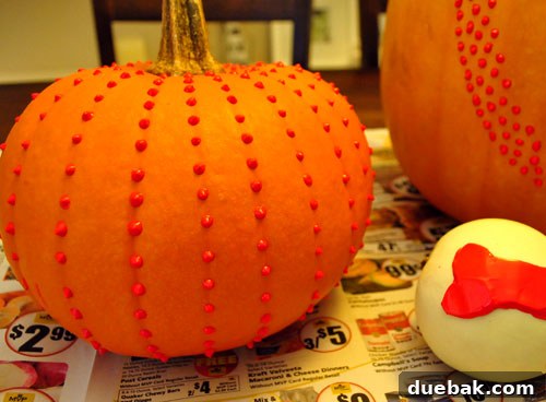 Create Whimsical Puffy Paint Pumpkins 9 Another view of pumpkin with puffy paint