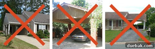 The original carport that almost made us miss our dream home, a reminder to stay open-minded during house hunting.