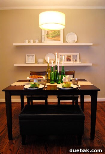 Thanksgiving table with green and blue decor