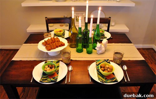 Thanksgiving table with subtle decor details