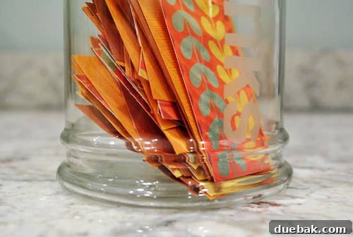 Our Thanksgiving Gratitude Jar Contents 2 Thanksgiving gratitude jar filled with colorful notes