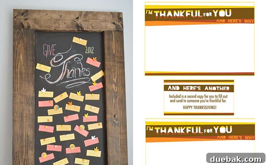 Our Thanksgiving Gratitude Jar Contents 4 Thanksgiving craft traditions with chalkboard and printable notecard