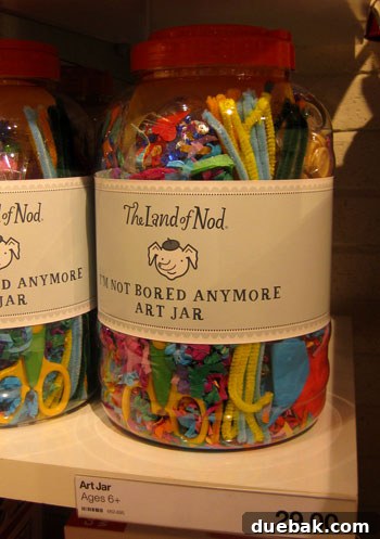 DIY 'I'm not bored anymore' kit for kids, filled with markers, crayons, and craft supplies.