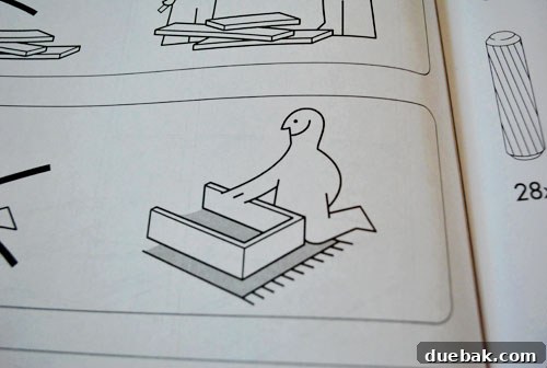 Imaginary scene of carrying a partially assembled IKEA bed frame
