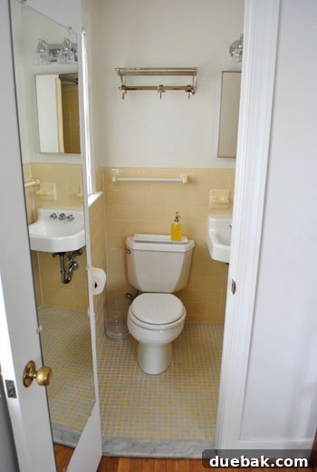 Tidy guest room bathroom, ready for use