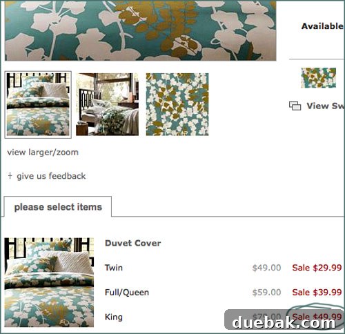 Screenshot showing a West Elm sale price of $50.