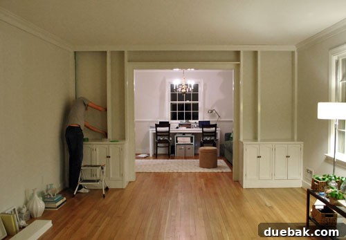 Taping built-in bookcases for painting