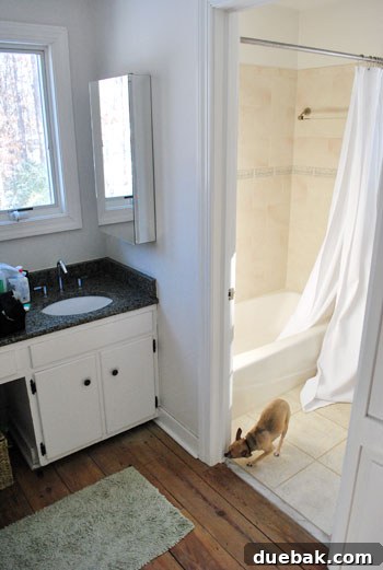 Mirror on medicine cabinet