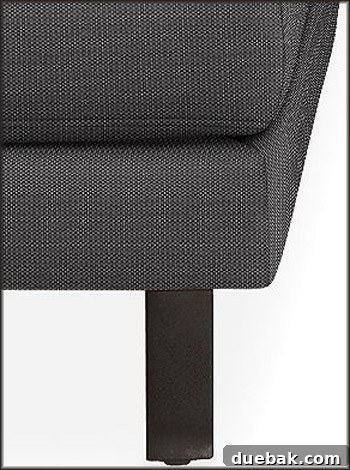Rendering of darkened legs of Ikea sectional sofa, illustrating a potential DIY upgrade with a richer color.