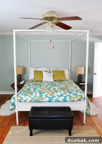 Old ceiling fan in a bedroom, before removal