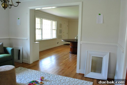 Reflect Your Ideas DIY Mirror Whiteboards 3 Temporary paper lists taped to the wall for tasks