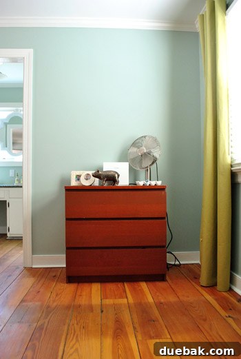 Old IKEA Malm dresser in bedroom
