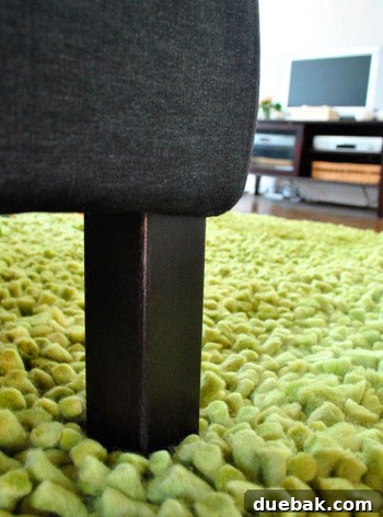 Custom Painted Ikea Furniture Legs 11 Finished sectional leg screwed back into the sofa