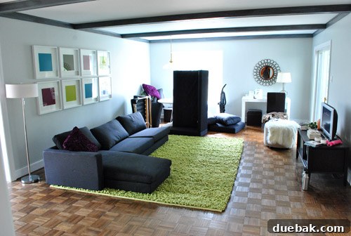 Custom Painted Ikea Furniture Legs 9 Sectional sofa sitting directly on the floor without its legs attached