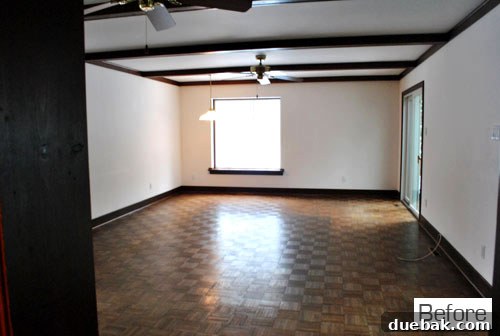Original living room on move-in day, showing its initial state