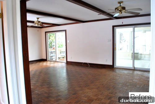 Another view of the living room before renovation, highlighting its potential