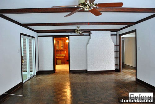 A third perspective of the living room before any major changes