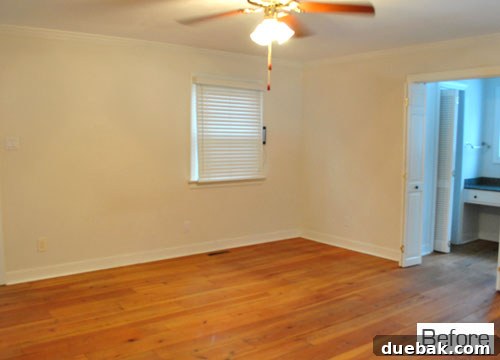 Third perspective of the master bedroom before any decor or furniture