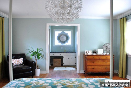 Another updated view of the master bedroom, showcasing decor choices