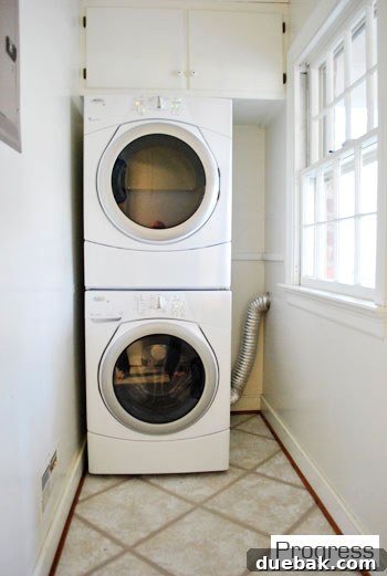 Updated laundry room with new energy-efficient front loaders