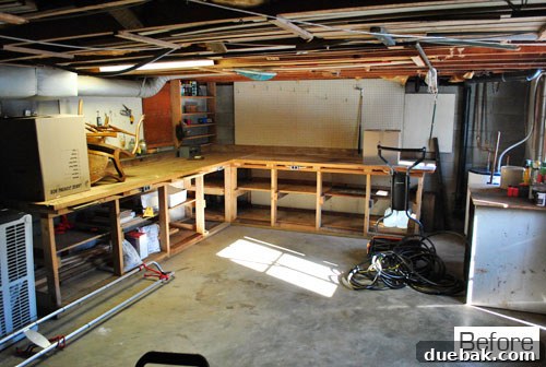 Empty separate entry basement under the living room on move-in day