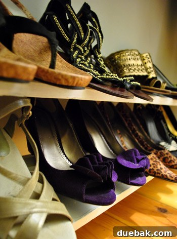 Another view of an organized shoe collection