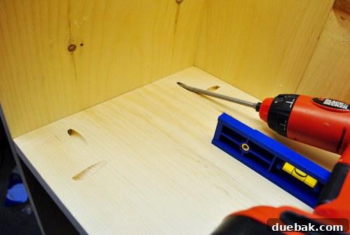 Trim added to console shelf unit