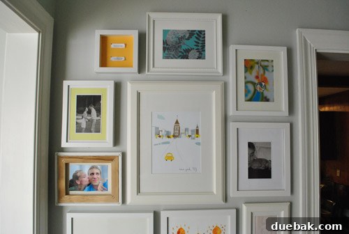 Detailed view of fortune cookies, wedding photo, and water droplet art