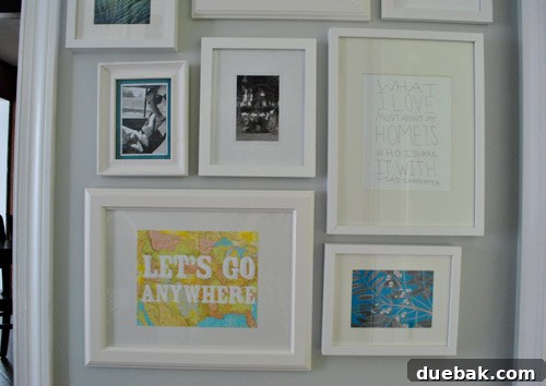 Close-up of a framed handwritten quote