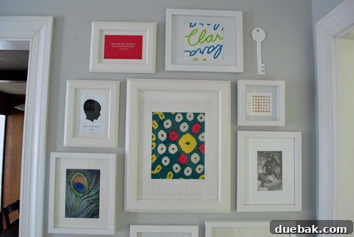 Framed fabric swatch used as unique wrapping paper