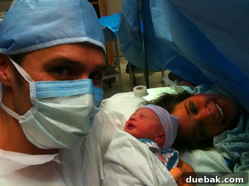 Mother holding Clara for the first time