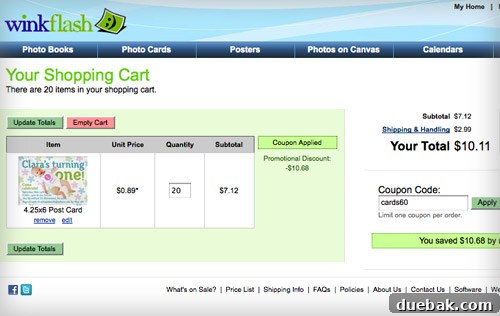 Crafting Memorable First Birthday Invitations 8 Screenshot showing the discounted order total for the invitations.