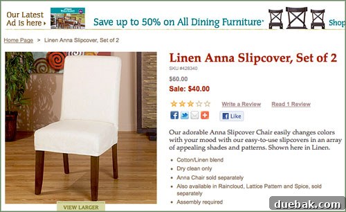 Dining chair slipcovers from World Market