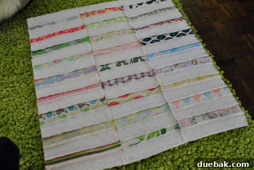 Quilt front and back pinned together, good sides facing inwards