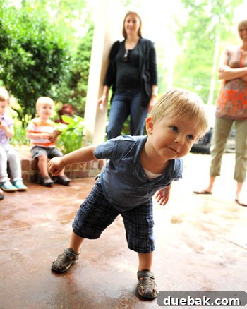 Clara's cousin John dancing enthusiastically in the carport.