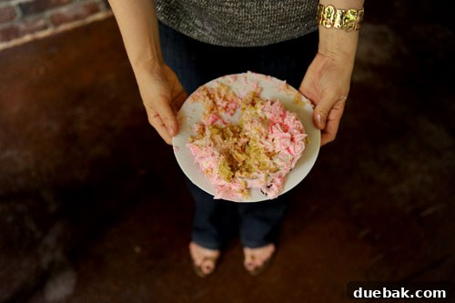 Close-up of the remnants of Clara's smash cake after she finished eating.