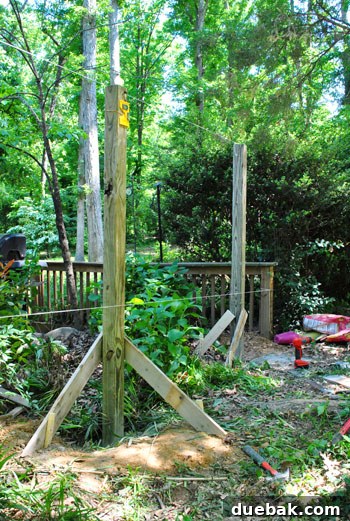 Crafting Your Perfect Property Border 12 String lines stretched along the fence line, guiding the placement and height of the posts for perfect alignment