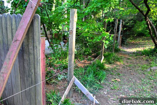 Crafting Your Perfect Property Border 13 Newly set fence posts with concrete foundations covered with fresh dirt