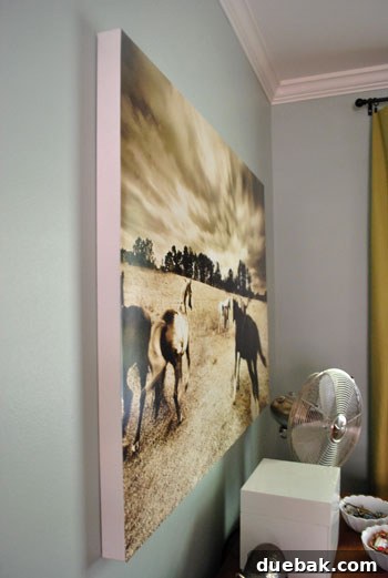 Securely Mounting Large Prints to Canvas Using Acrylic Medium 10 Second mounted horse print showcasing the vibrant details