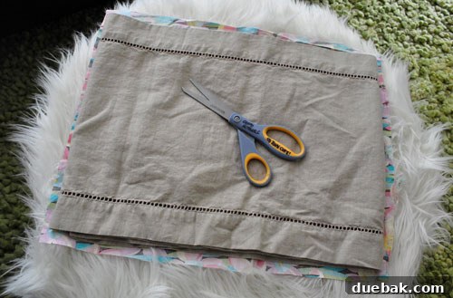 Fabric panels cut with seam allowance, guided by an existing runner