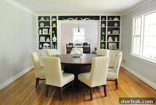 Moonshine by Benjamin Moore: The Serene Light Gray You've Been Searching For 12 A newly painted soft gray dining room, showcasing a clean and inviting space with natural light, ready for future decor additions like curtains and art.