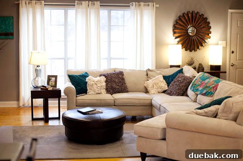 Cozy living room setup for relaxation in Kelly Moore's home